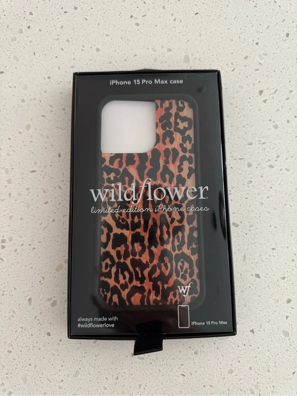 Wander Leopard Print Phone Case - Black Trim with Brown Spots